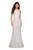 La Femme - 27289 Jewel Studded Lace Trumpet Gown Special Occasion Dress 00 / White