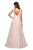La Femme - 27325 Floral Sequined Lace Deep V-neck A-line Dress Special Occasion Dress