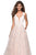 La Femme - 27325 Floral Sequined Lace Deep V-neck A-line Dress Special Occasion Dress