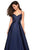 La Femme - 27447 Sleeveless V-neck Mikado Ballgown Special Occasion Dress