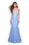 La Femme - 27484 Jewel-Sprinkled Square Neck Trumpet Gown Special Occasion Dress 00 / Cloud Blue