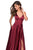 La Femme - 27487 Plunging Halter V-neck Satin A-line Dress Special Occasion Dress