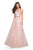 La Femme - 27489 Two Piece Applique Tulle A-line Dress Special Occasion Dress 00 / Blush