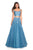 La Femme - 27489 Two Piece Applique Tulle A-line Dress Special Occasion Dress 00 / Dusty Blue