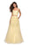 La Femme - 27489 Two Piece Applique Tulle A-line Dress Special Occasion Dress 00 / Pale Yellow