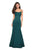 La Femme - 27524 Modified Scoop Jersey Trumpet Dress Bridesmaid Dresses 00 / Evergreen