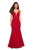 La Femme - 27560 Plunging Sweetheart Strappy Mermaid Dress Special Occasion Dress 00 / Red