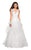 La Femme - 27570 Plunging V-Neck Layered A-Line Dress Special Occasion Dress 00 / Platinum