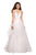 La Femme - 27570 Plunging V-Neck Layered A-Line Dress Special Occasion Dress 00 / White