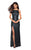 La Femme - 27585 Sequined Backless High Slit Long Gown Special Occasion Dress 00 / Gunmetal