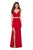 La Femme - 27588 Mock Two Piece Sweetheart Jersey Sheath Dress Special Occasion Dress 00 / Red