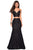 La Femme - 27589 Two Piece Lace Stretch Jersey Mermaid Dress Evening Dresses 00 / Black
