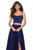 La Femme - 27607 Two Piece Rhinestone Accented Satin A-line Dress Special Occasion Dress