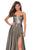 La Femme - 27619 Metallic A-Line High Slit Gown Prom Dresses