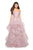 La Femme - 27620 Appliqued Sweetheart Bodice Tiered Tulle Gown Special Occasion Dress 00 / Mauve