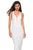 La Femme - 27637 Strappy Plunging Halter Evening Dress Special Occasion Dress 00 / Ivory