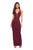 La Femme - 27637 Strappy Plunging Halter Evening Dress Special Occasion Dress 00 / Wine