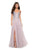 La Femme - 27750 Rhinestone Embellished Tulle A-line Dress Special Occasion Dress 00 / Mauve