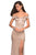 La Femme - 27752 Off Shoulder High Slit Long Fitted Satin Dress Special Occasion Dress