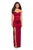 La Femme - 27787 Ruched Sweetheart Stretch Satin Sheath Dress Special Occasion Dress 00 / Burgundy