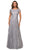 La Femme - 27837 Sequined Lace Bateau A-line Dress Mother of the Bride Dresses 4 / Silver