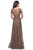 La Femme - 27839 Floral Adorned Illusion Bateau Long Gown Mother of the Bride Dresses
