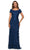 La Femme - 27842 Lace Scoop Neck Sheath Dress Mother of the Bride Dresses 2 / Navy