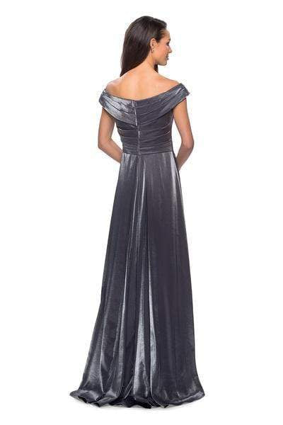 La Femme - 27846 Ruched Off-Shoulder A-line Dress