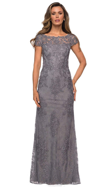La Femme - 27856 Lace Bateau Sheath Dress – Couture Candy