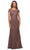 La Femme - 27856 Lace Bateau Sheath Dress Mother of the Bride Dresses 4 / Mocha