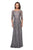 La Femme - 27857 Lace Bateau A-line Dress Mother of the Bride Dresses 2 / Platinum