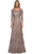 La Femme - 27885 Lace Quarter Length Sleeve Bateau A-line Dress Mother of the Bride Dresses 2 / Cocoa