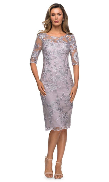 knee length mother of the bride dress Stacees or Groom Dresses Bateau Half Sleeve Knee-Length Lace Sequins Appliqued plus size and custom made Available.2023 Mother of the Bride Dress UK Bateau Half Sleeve Knee Knee-Length Mother of the Bride