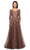 La Femme - 27908 Floral Lace V-Neck A-line Gown Mother of the Bride Dresses