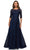 La Femme - 27922 Beaded Lace Tulle A-line Gown Mother of the Bride Dresses 2 / Navy