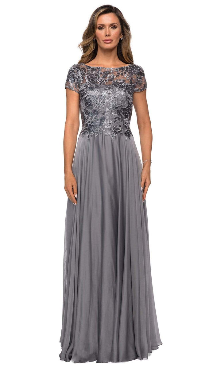 La Femme - 27924 Sequined Lace Bodice A-Line Dress – Couture Candy