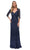 La Femme - 27930SC Sequined V-neck Evening Dress Evening Dresses 10 / Navy