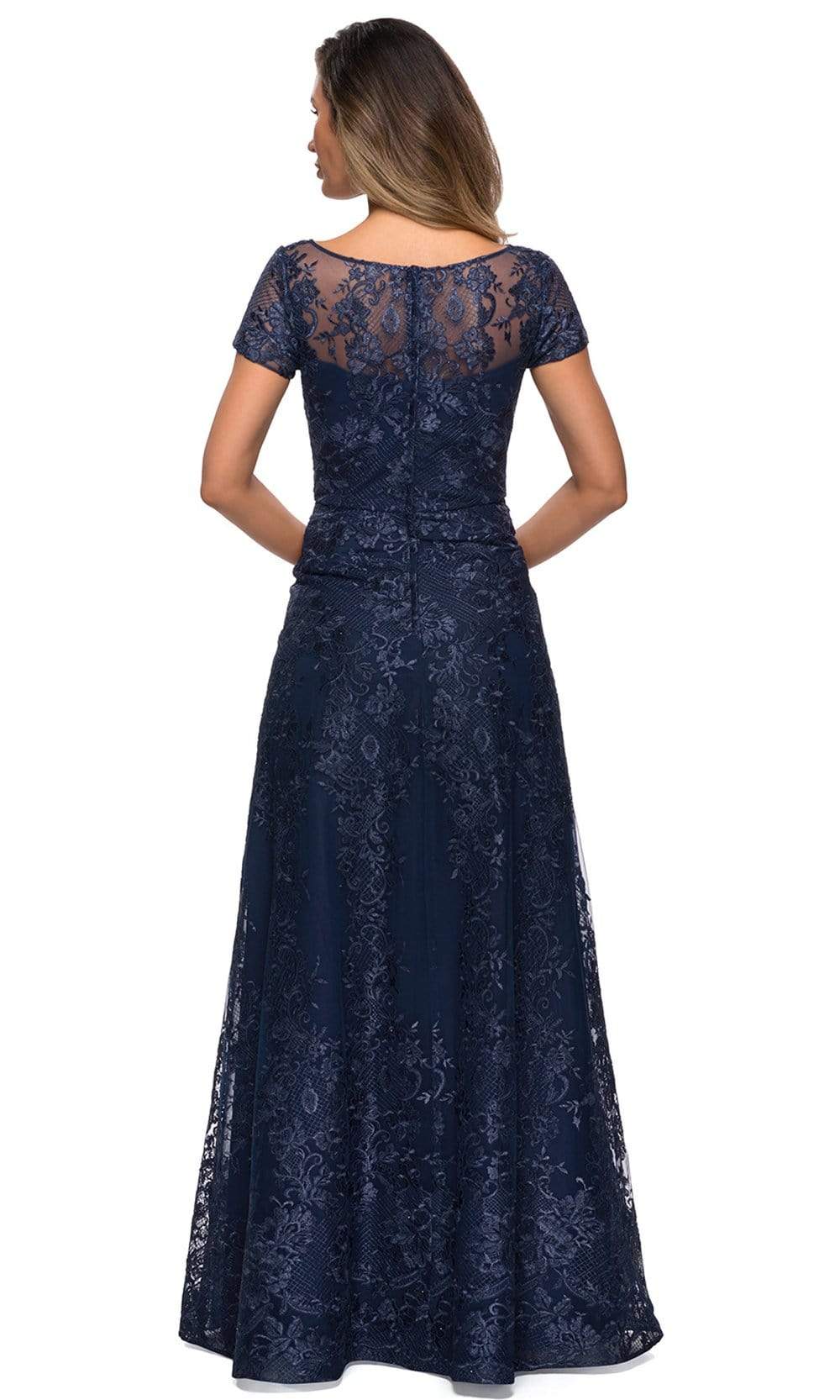 La Femme - 27935 Illusion Neckline Beaded Lace Ornate A-Line Gown ...