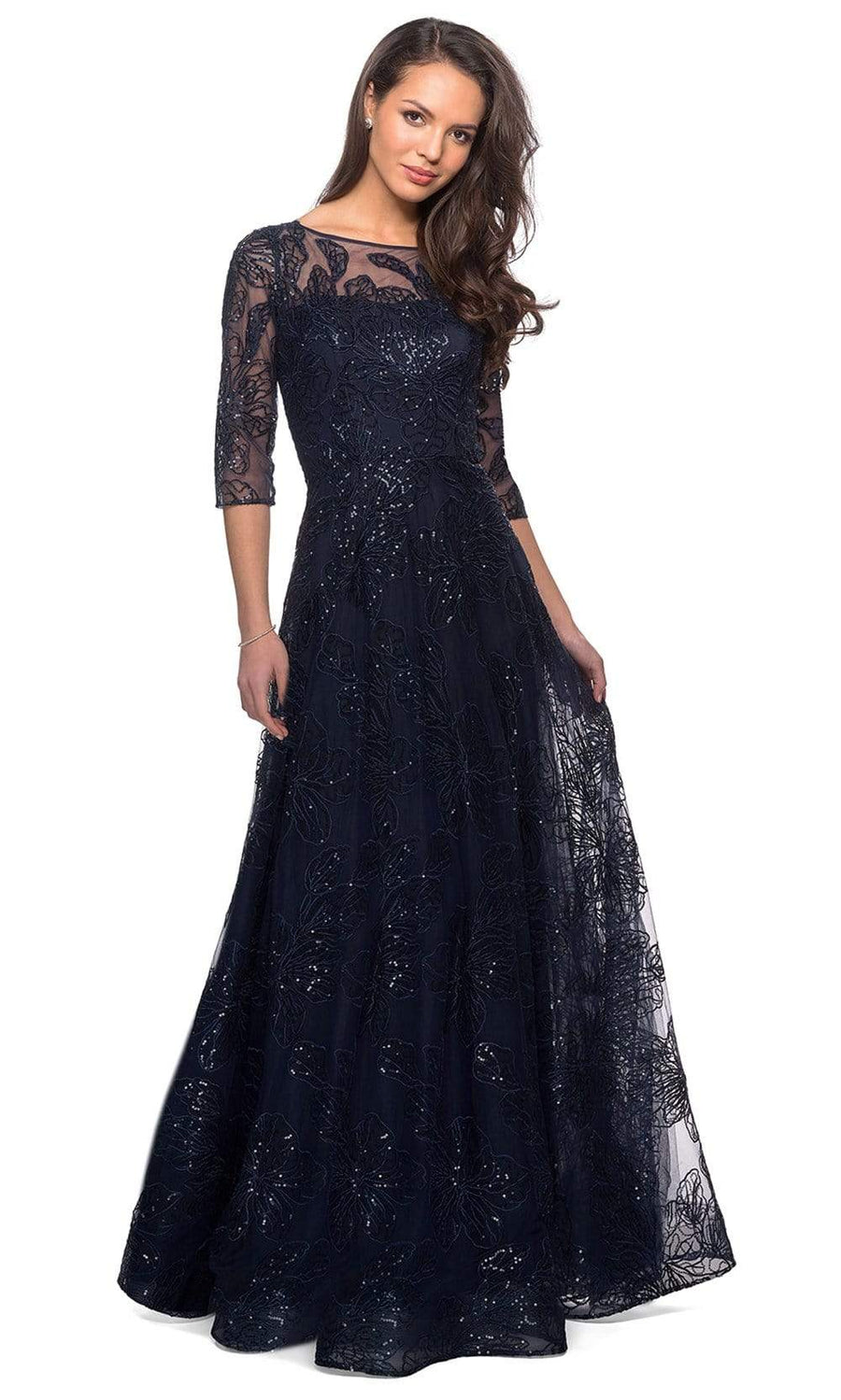 blue and white dress formal Floral Printed Ruffle Tiered Long Prom Dresses VK24011603 – Vickidress Long black bridesmaids dresses ATT|Trend|Designer Size:16XL