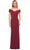 La Femme - 27959 Pleat-Ornate Off Shoulder Jersey Dress Mother of the Bride Dresses 2 / Wine