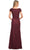 La Femme - 27982 V Neck Off Shoulder Knit Lace Sheath Long Dress Mother of the Bride Dresses