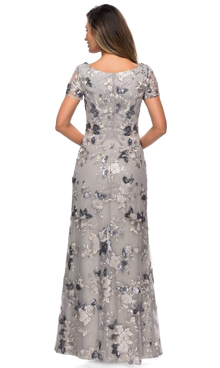 La Femme - 27991 Sequined Floral Lace Sheath Dress – Couture Candy