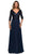 La Femme - 27998 V Neck Quarter Length Sleeves A-Line Long Gown Mother of the Bride Dresses