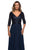 La Femme - 27998 V Neck Quarter Length Sleeves A-Line Long Gown Mother of the Bride Dresses