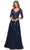 La Femme - 28000 V Neck Floral Lace A-Line Long Gown Mother of the Bride Dresses