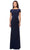 La Femme - 28026 Bateau Neck Cap Sleeve Sleek Jersey Long Dress Mother of the Bride Dresses