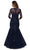 La Femme - 28033 Quarter Sleeves Floral Lace Mermaid Gown Mother of the Bride Dresses