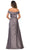 La Femme - 28103 Off Shoulder Pleated Satin Evening Gown Mother of the Bride Dresses