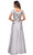 La Femme - 28105 Floral Embellished V Neck Evening Gown Mother of the Bride Dresses