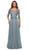 La Femme - 28106 Floral Lace Appliqued Bodice A-Line Gown Mother of the Bride Dresses 2 / Slate Blue